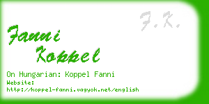 fanni koppel business card